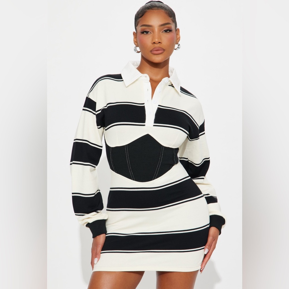Striped Black and White Women's dress